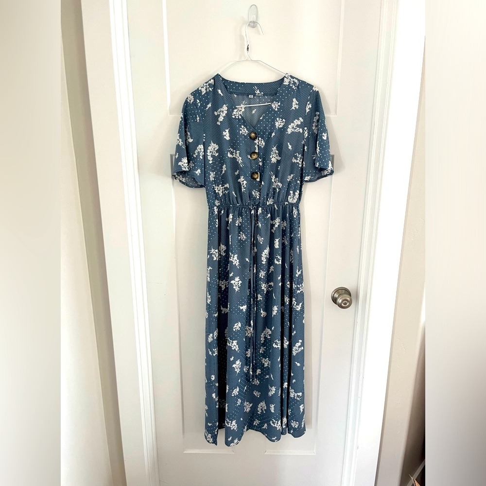 Dusty blue dress